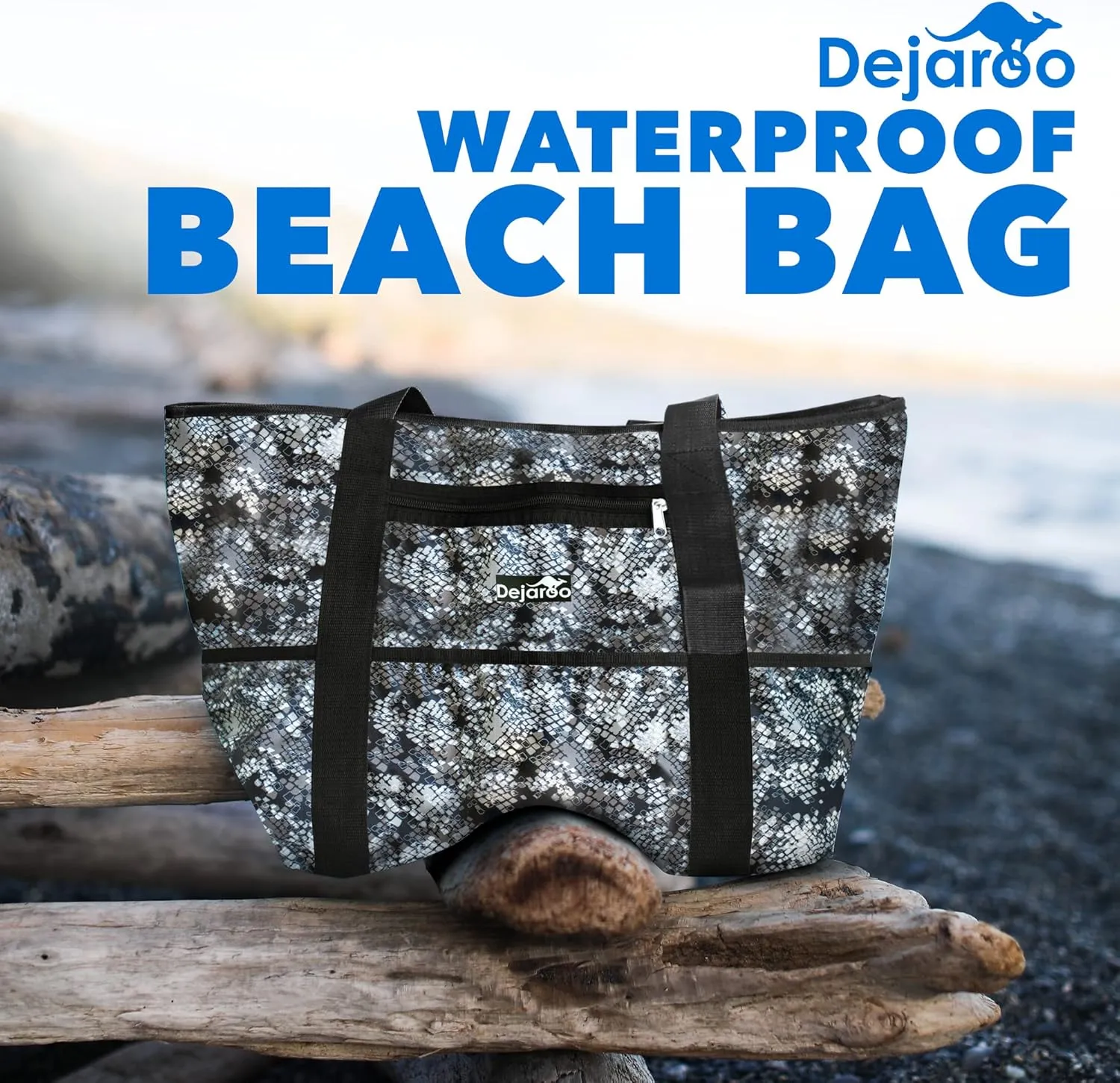 Waterproof Beach Bag - Weekend Overnight Tote - Large and Lightweight
