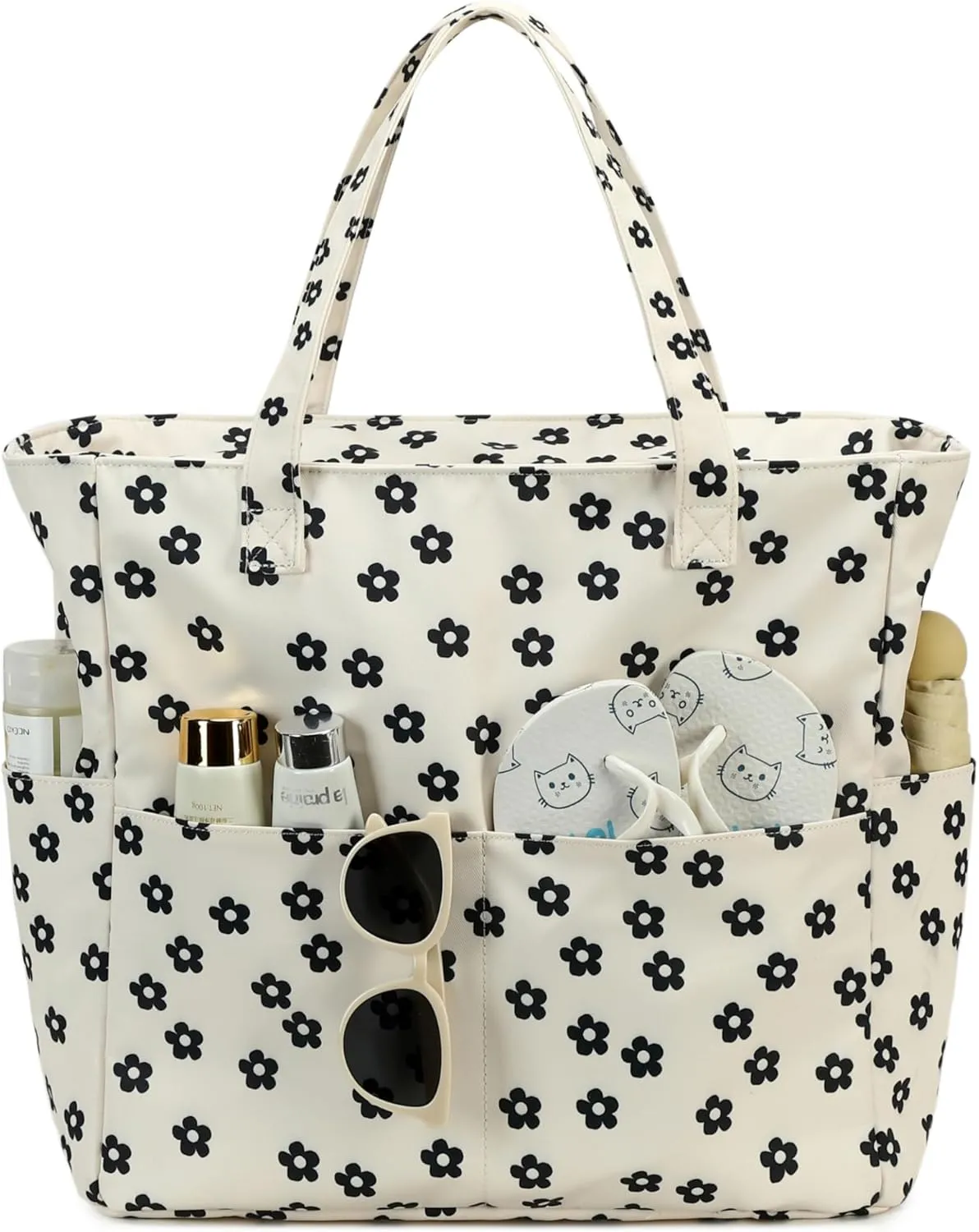 Waterproof Beach Tote Pool Bags for Women Ladies Extra Large Gym Tote Carry On Bag With Wet Compartment for Weekender Travel