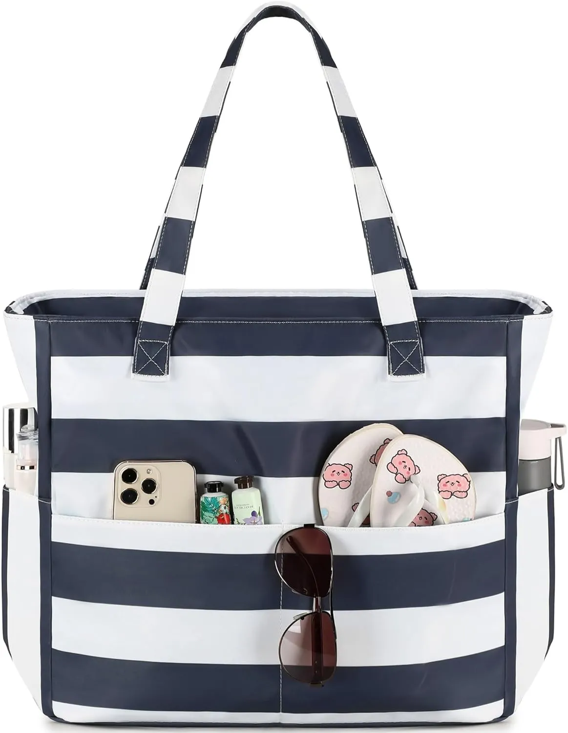 Waterproof Beach Tote Pool Bags for Women Ladies Extra Large Gym Tote Carry On Bag With Wet Compartment for Weekender Travel