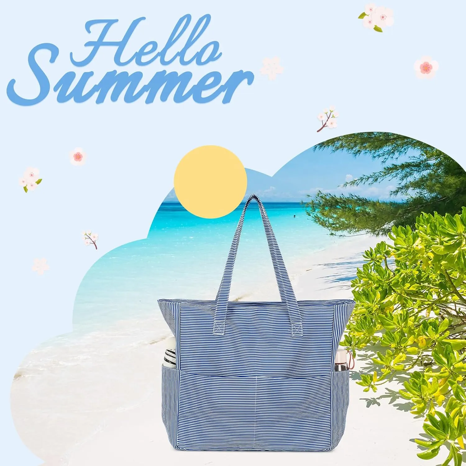 Waterproof Beach Tote Pool Bags for Women Ladies Extra Large Gym Tote Carry On Bag With Wet Compartment for Weekender Travel