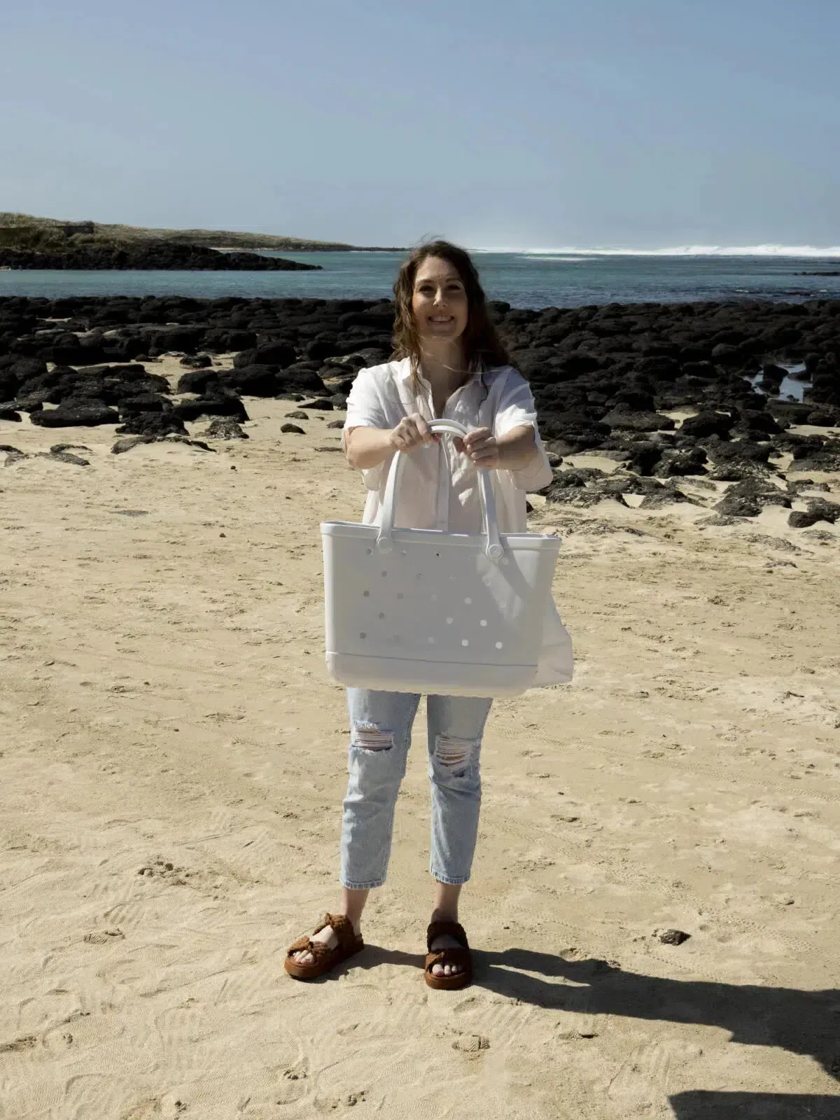 Waterproof Eco-Friendly Vegan Tote Bag - White