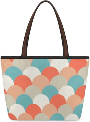 Wave Mermaid Scale Tote Bag for Women Womens Handbags Tote Bags for Travel Beach Gym