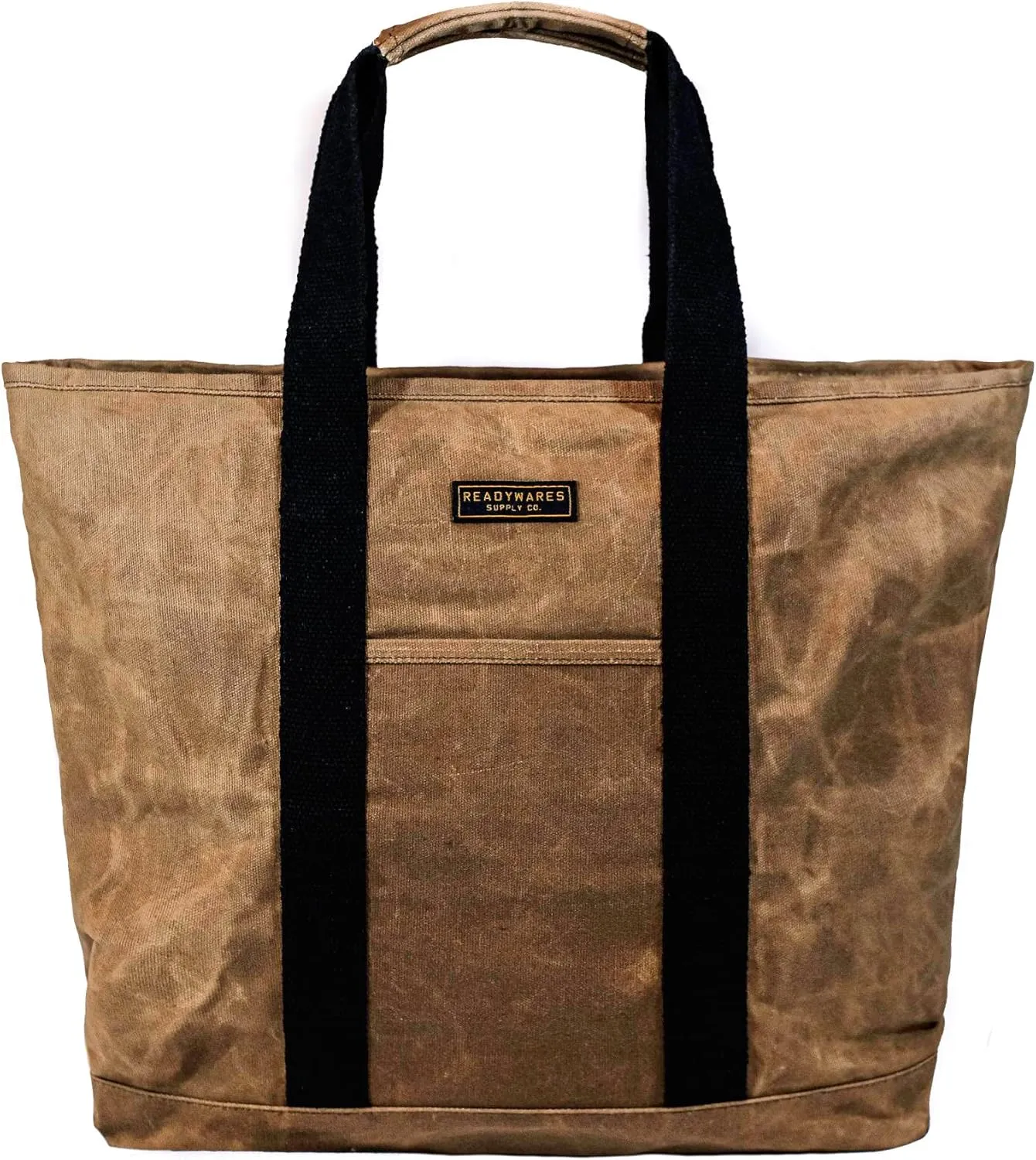 Waxed Canvas Zipper Tote Bag with Durable Wrapped Handles great for Weekend, Errands, Grocery, Beach, Farmer's Market, Job, Construction, Car, Weekender, Camping, Tailgaiting, Mens Tote Bag