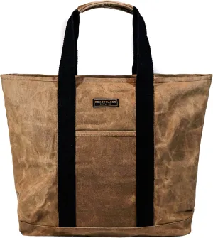 Waxed Canvas Zipper Tote Bag with Durable Wrapped Handles great for Weekend, Errands, Grocery, Beach, Farmer's Market, Job, Construction, Car, Weekender, Camping, Tailgaiting, Mens Tote Bag