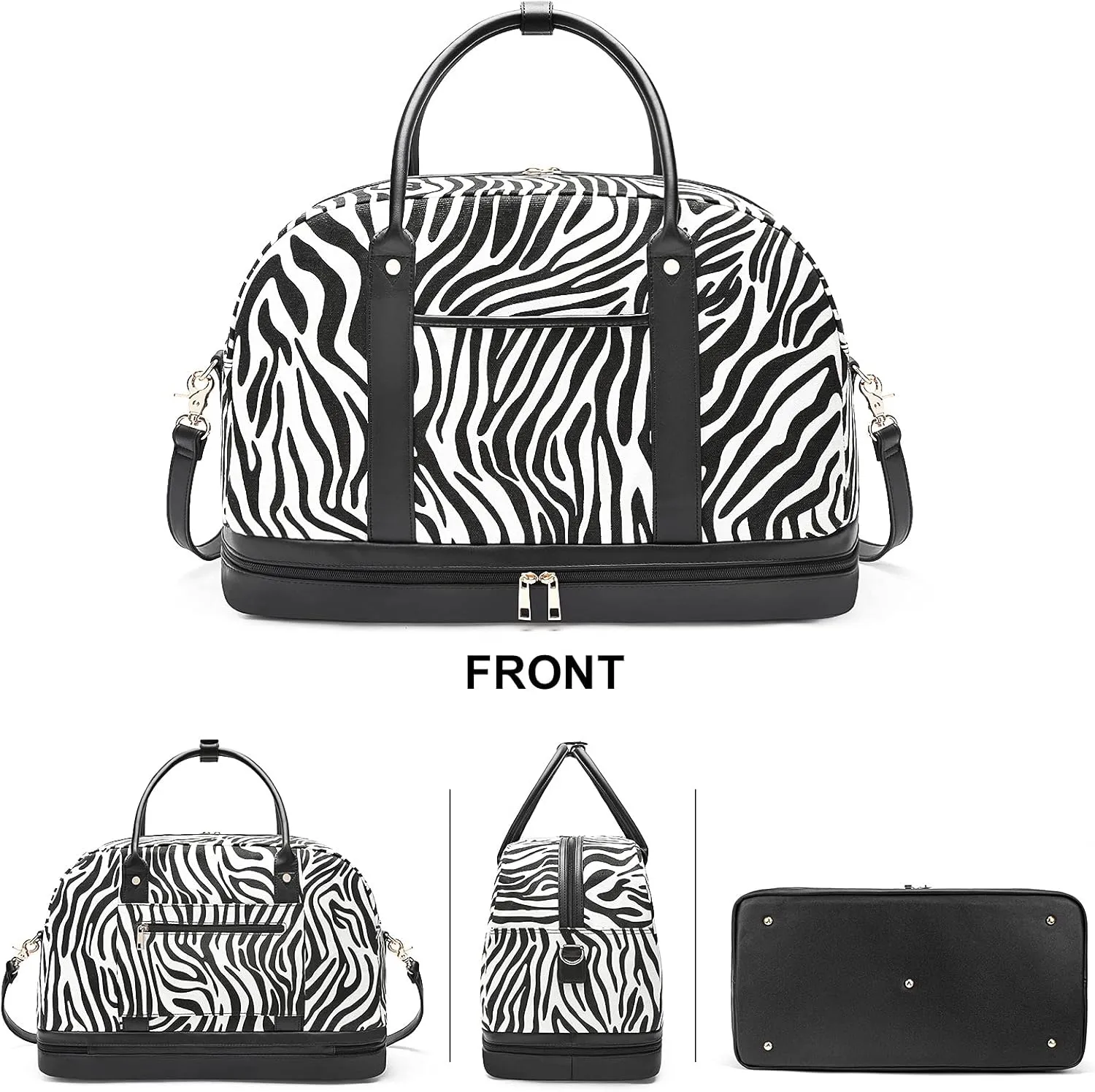 Weekender Bag for Women Canvas Overnight Bag Large Travel Tote Bag Carry on Shoulder Duffle Bag With Shoe Compartment,Perfect for Travel/Daily Use/Birthday Gift …