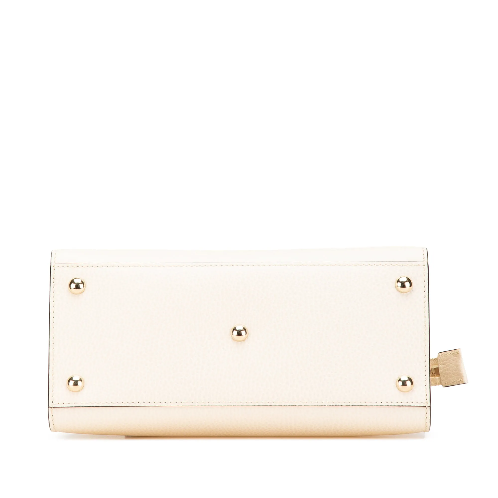 White Gucci Medium Dollar Calf Soho Top Handle Convertible Tote Satchel