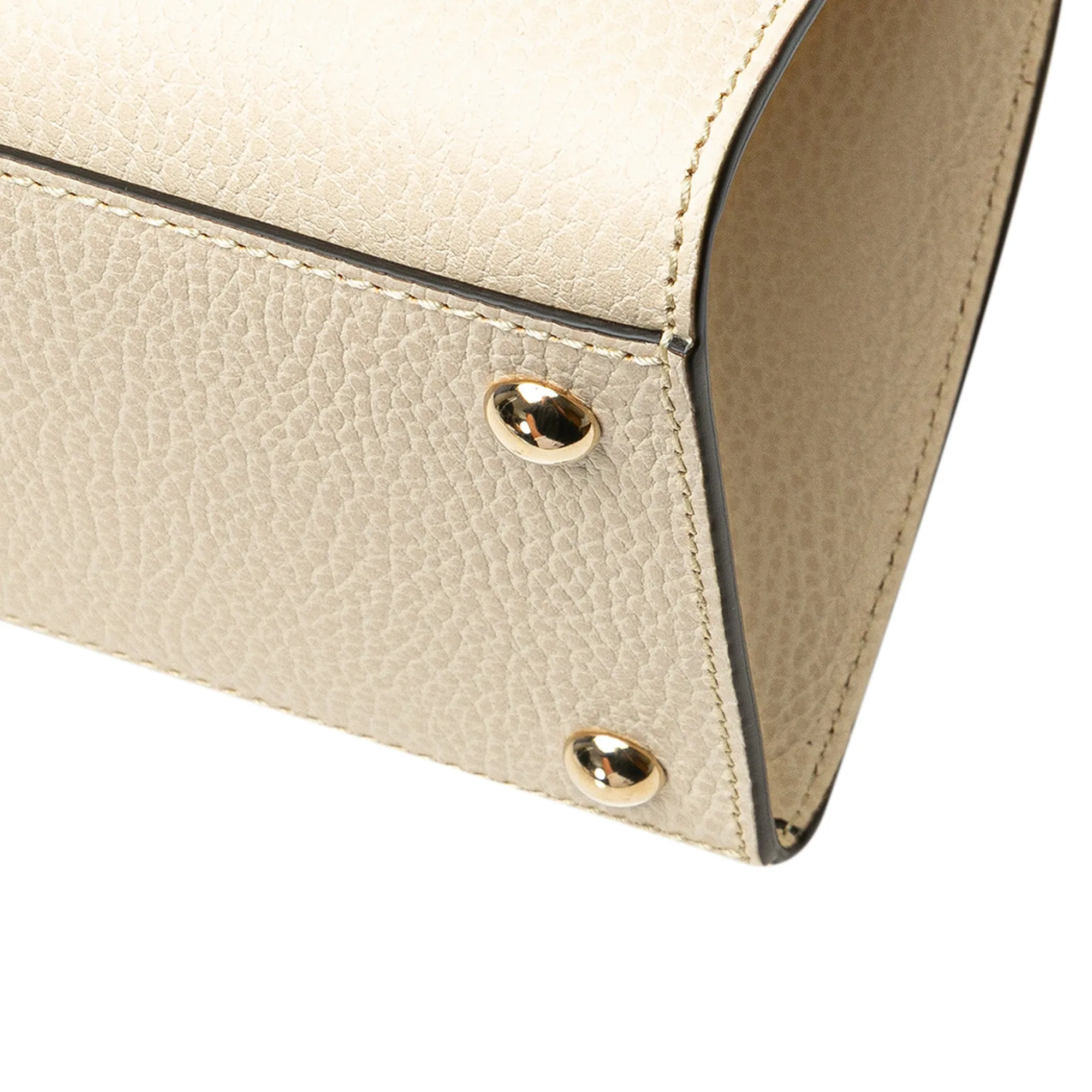 White Gucci Medium Dollar Calf Soho Top Handle Convertible Tote Satchel
