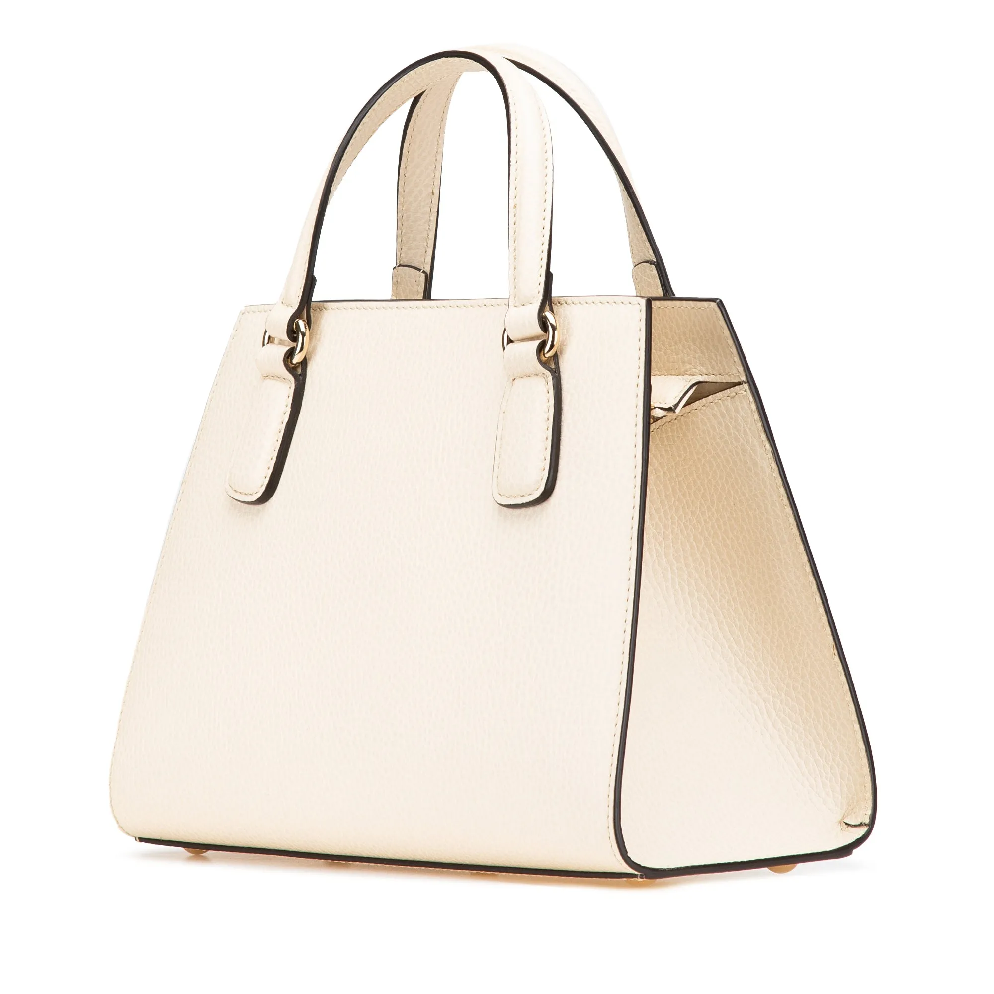 White Gucci Medium Dollar Calf Soho Top Handle Convertible Tote Satchel