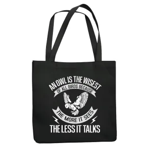Wise Owl Inspirational Gift Wisdom and Learning for Teens and Adults Navy Black Multicolor Canvas Tote Bag