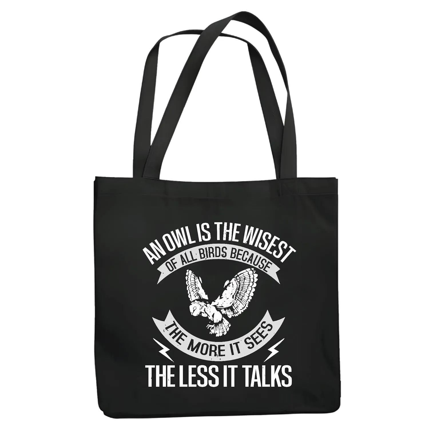 Wise Owl Inspirational Gift Wisdom and Learning for Teens and Adults Navy Black Multicolor Canvas Tote Bag