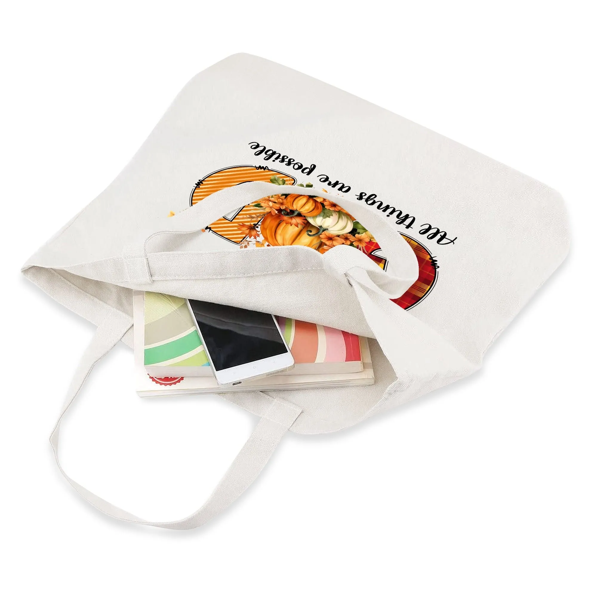 With God All Things Are Possible - Eco-Friendly Cotton Tote Bag – Spacious & Durable Design (Single-Sided Print)