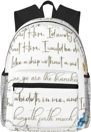 Without Him Hymn And Bible Verse Lightweight Packable Backpack Travel Casual Hiking Daypack Foldable Backpack For Men Women