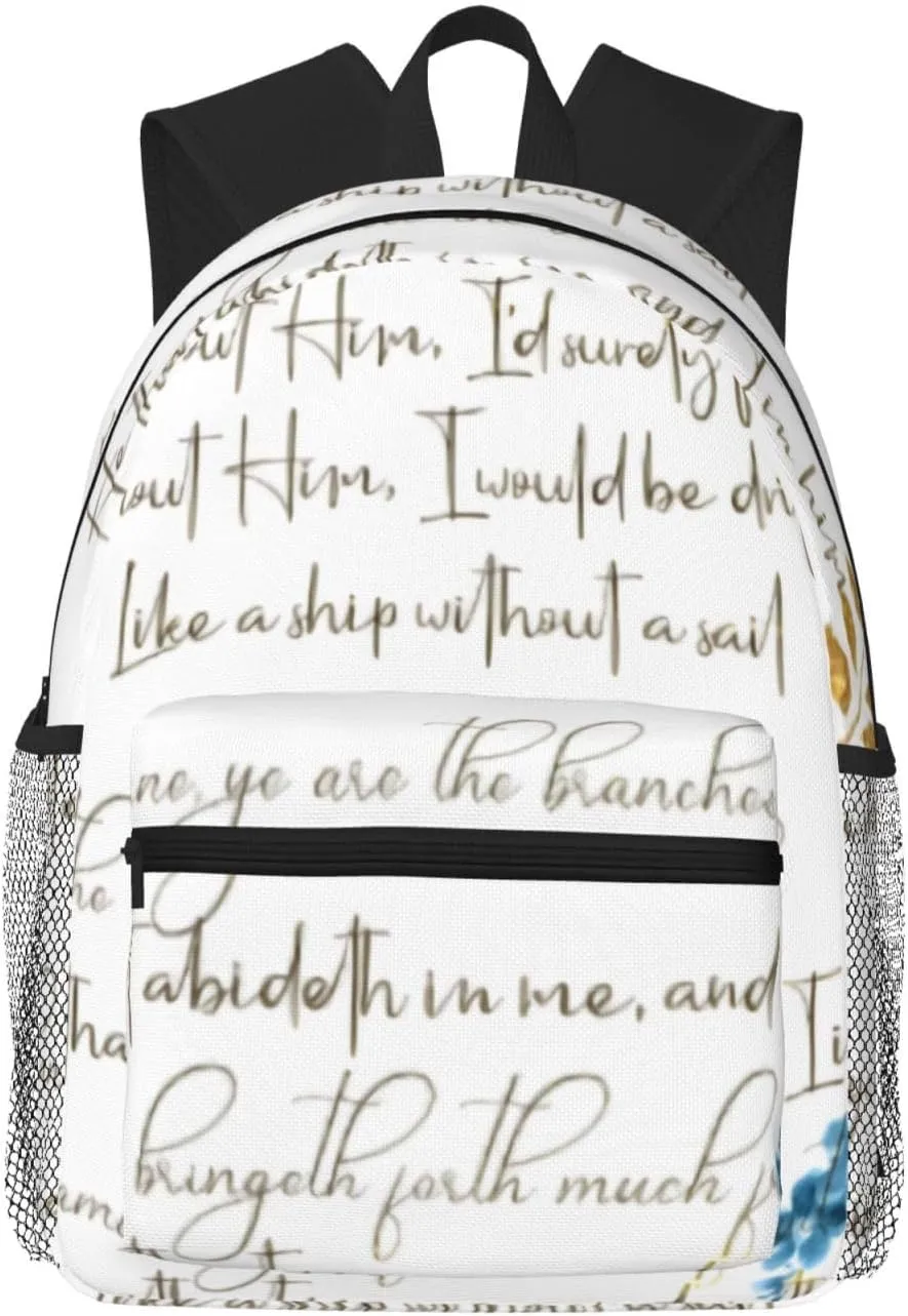 Without Him Hymn And Bible Verse Lightweight Packable Backpack Travel Casual Hiking Daypack Foldable Backpack For Men Women