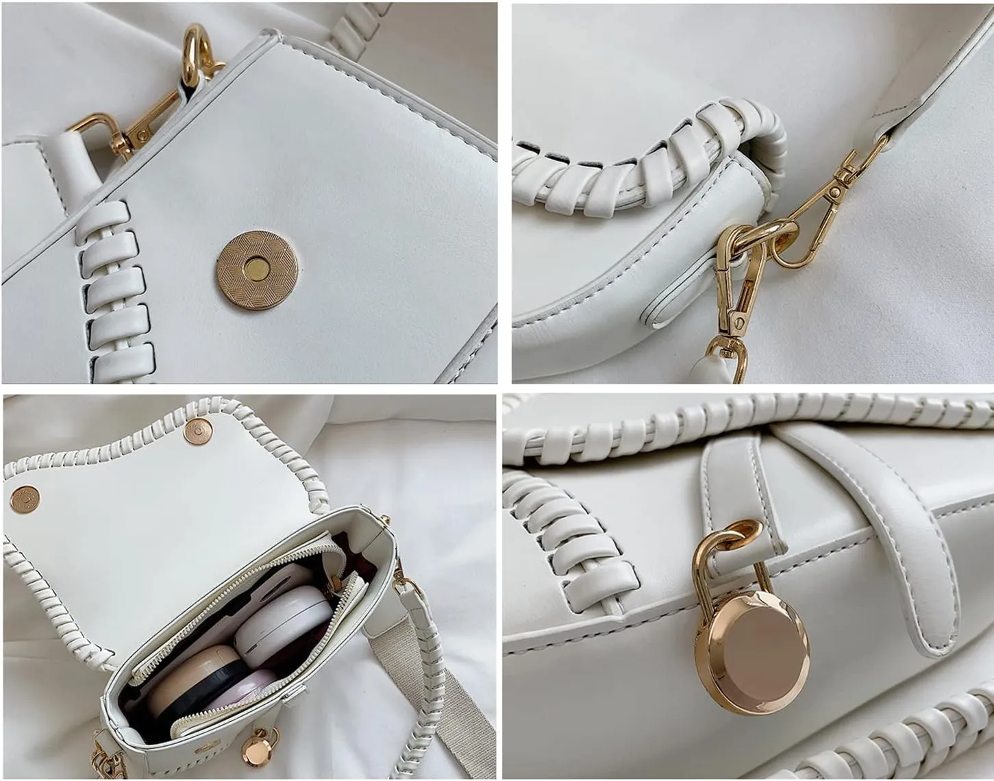 Women Cow Print Saddle Shoulder Bag Clutch Purse Underarm Handbag Satchel Zipper Crossbody Bag