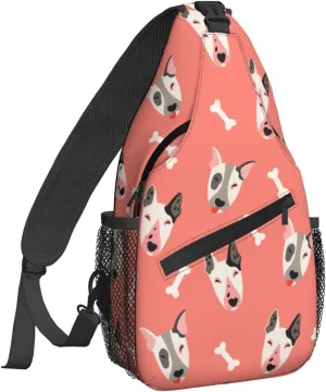 Women Cute Dogs with Bones Crossbody Sling Backpack for Men Chest Bag Shoulder Bag Lightweight One Strap Backpack Travel Outdoor Daypack