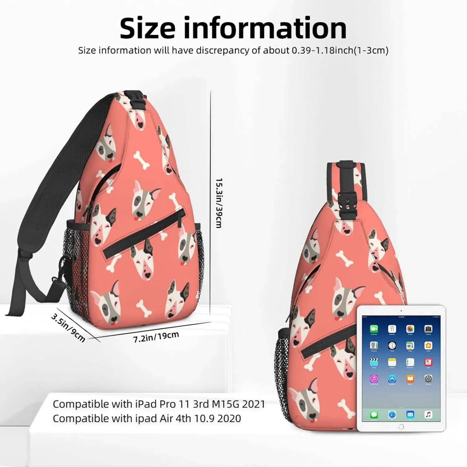 Women Cute Dogs with Bones Crossbody Sling Backpack for Men Chest Bag Shoulder Bag Lightweight One Strap Backpack Travel Outdoor Daypack