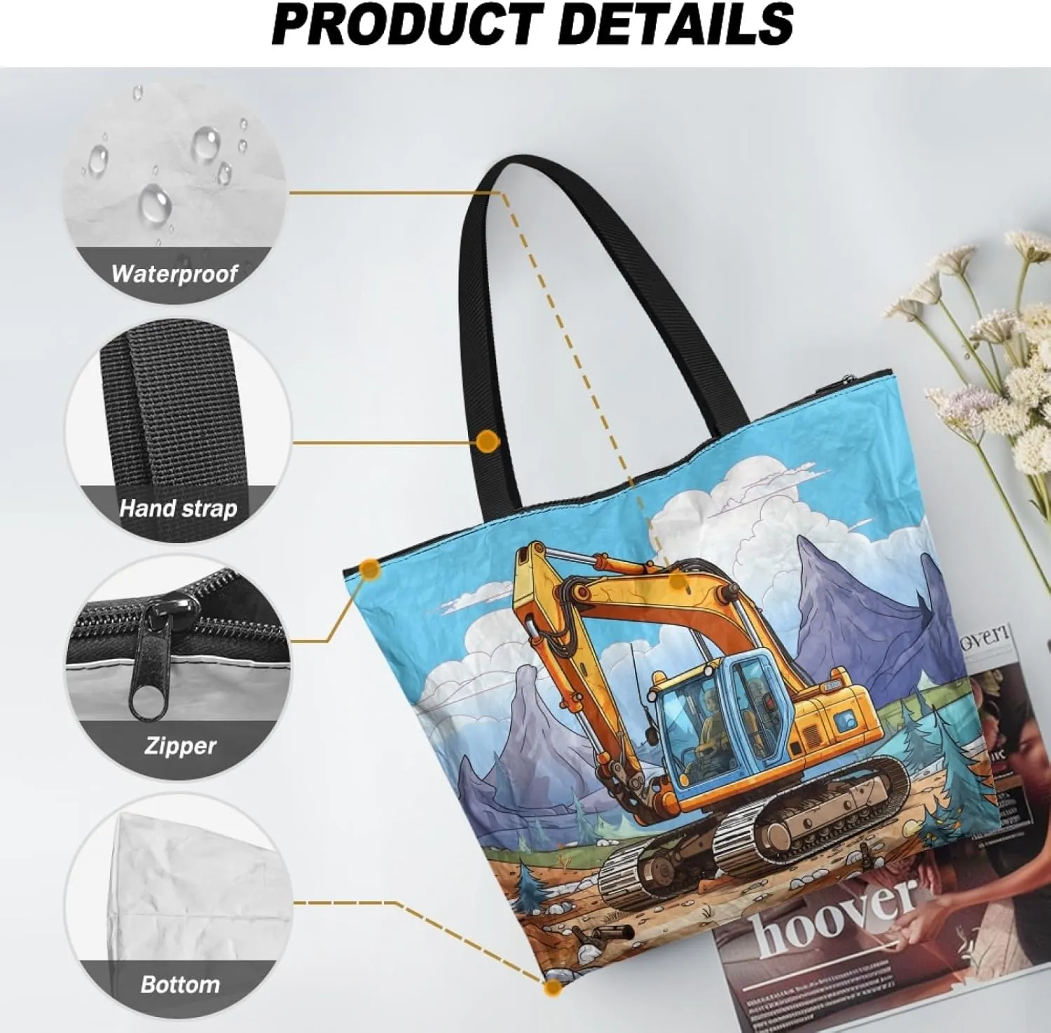 Women Dupont Paper Tote Bag for Ladies Shoulder Bag