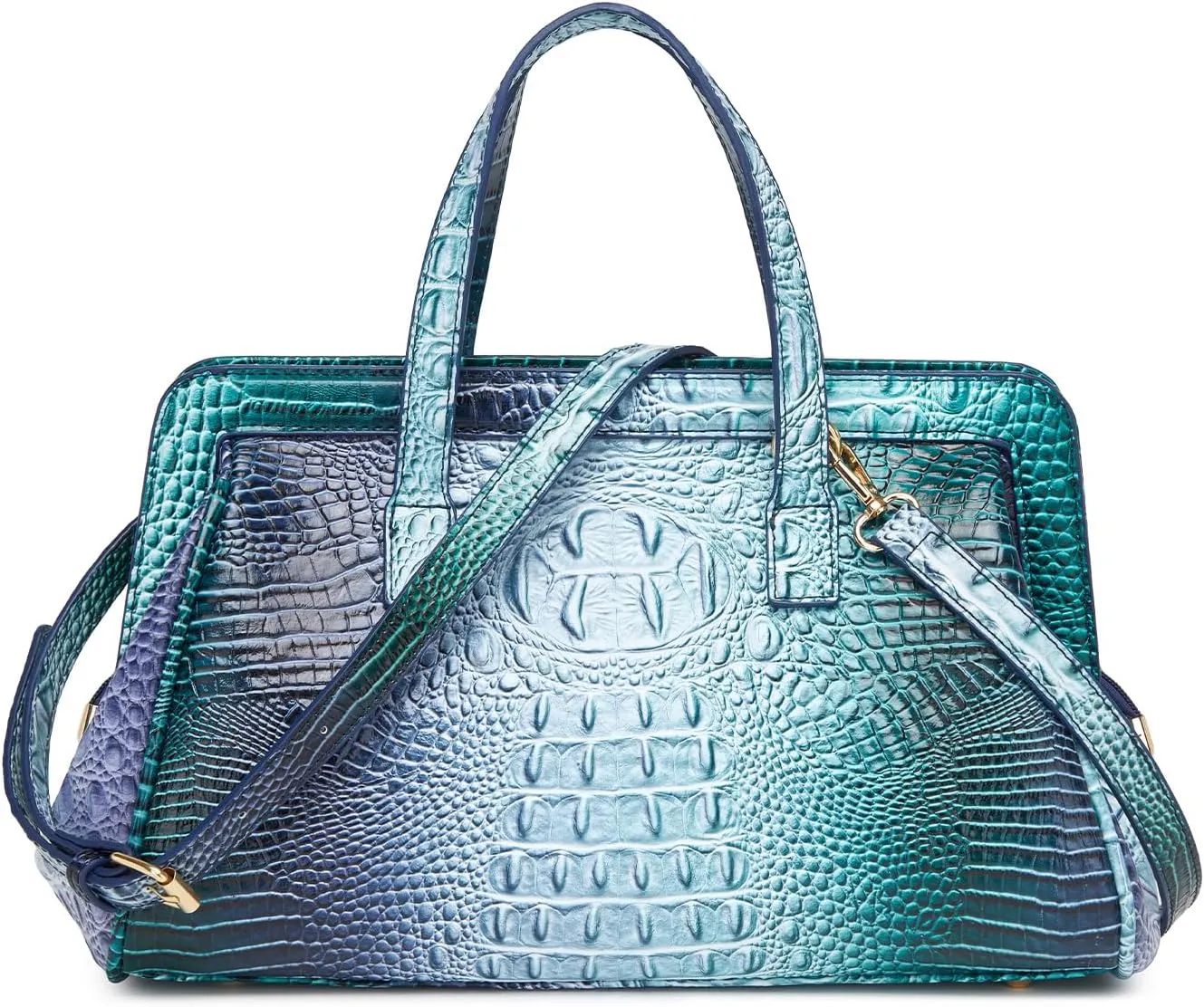 Women Fashion Crocodile Print Handbag Shoulder Satchel Top Handle Crossbody Bag