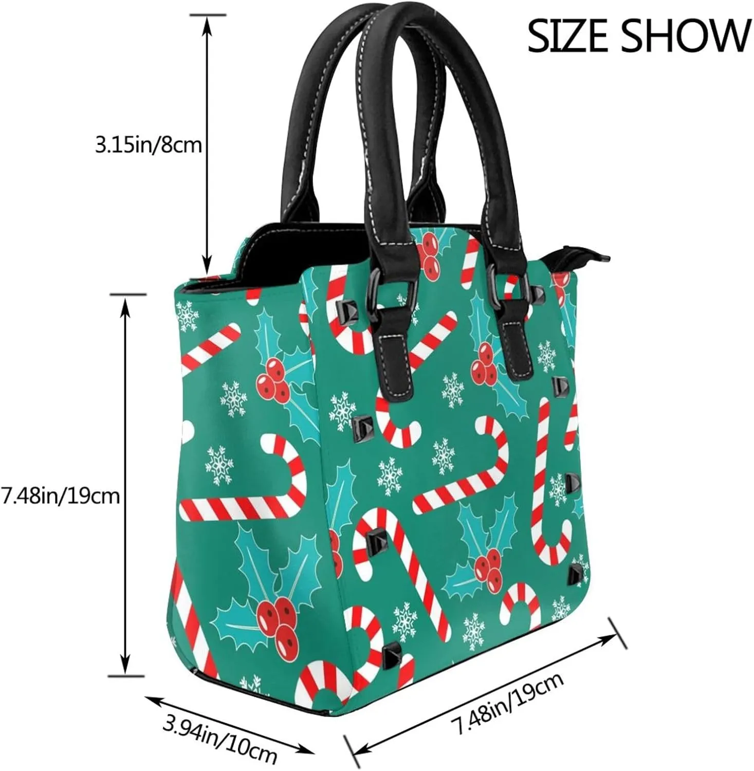 Women Handbag Large Capacity Shoulder Bag Studded Rivet Tote Satchel