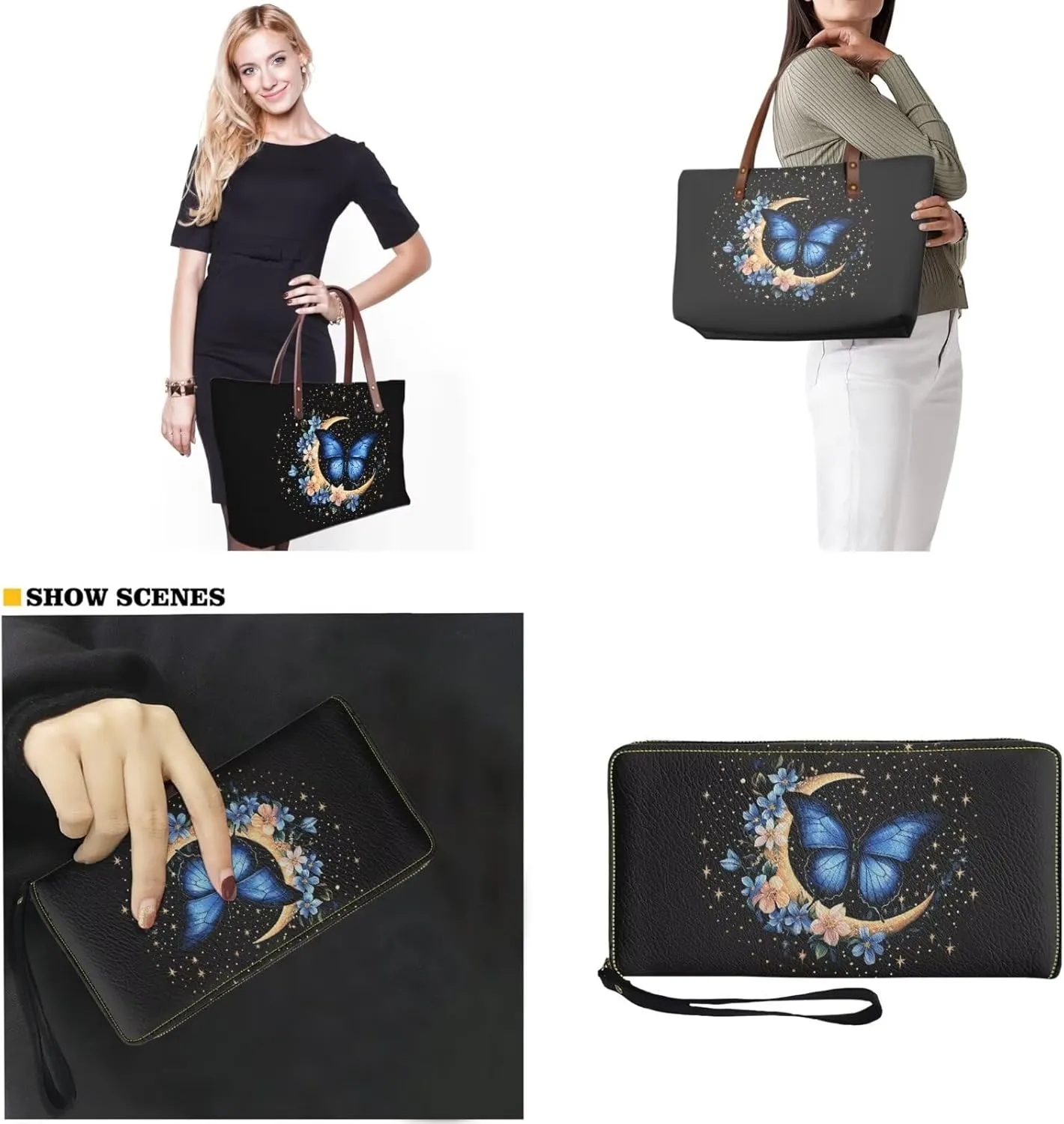 Women Handbag Wallet Combo,Portable Ladies Tote Bag Handbag,Top Handle Satchel Purse for Travel