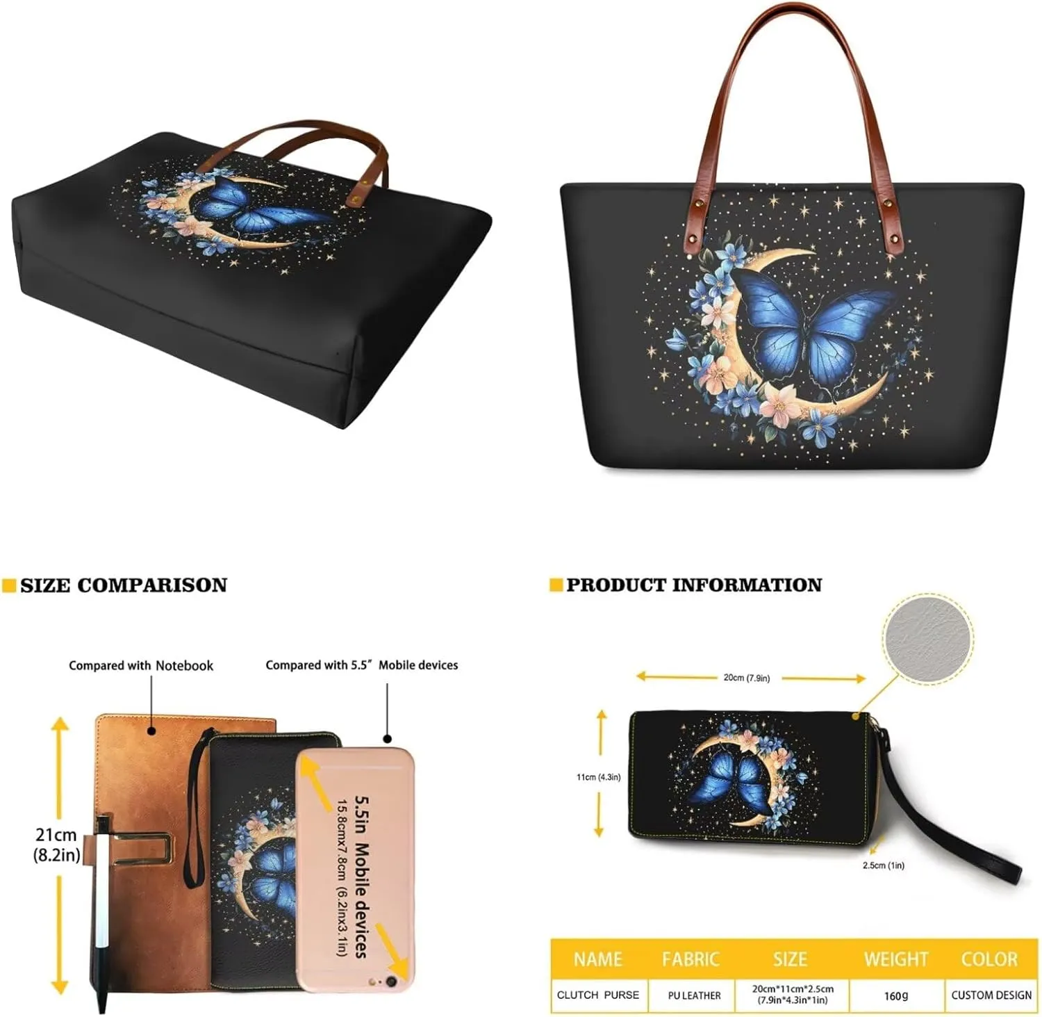 Women Handbag Wallet Combo,Portable Ladies Tote Bag Handbag,Top Handle Satchel Purse for Travel