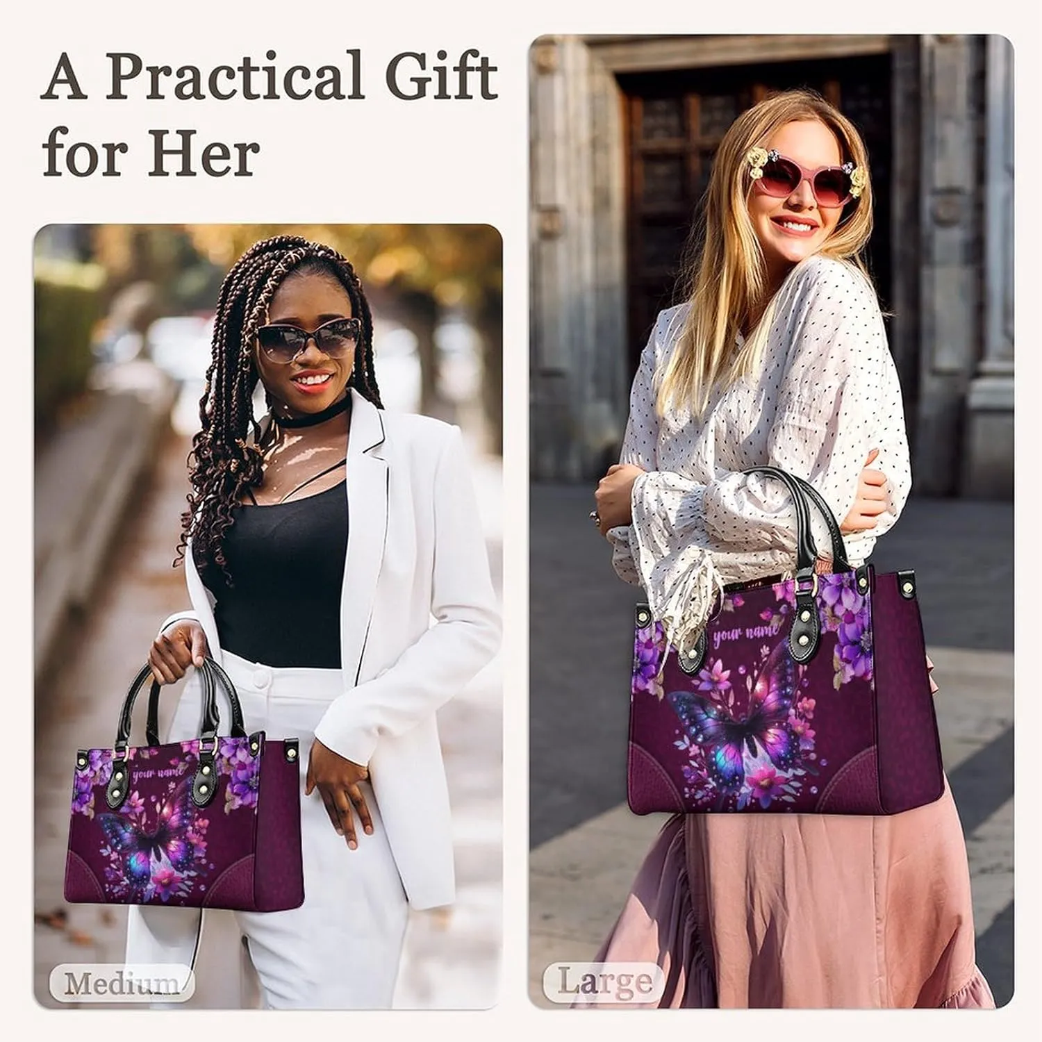 Women Leather Handbag Gift, Casual Crossbody Satchel Bag, Fashion Tote Bag Purses Gifts for Shopping Work Business Travel