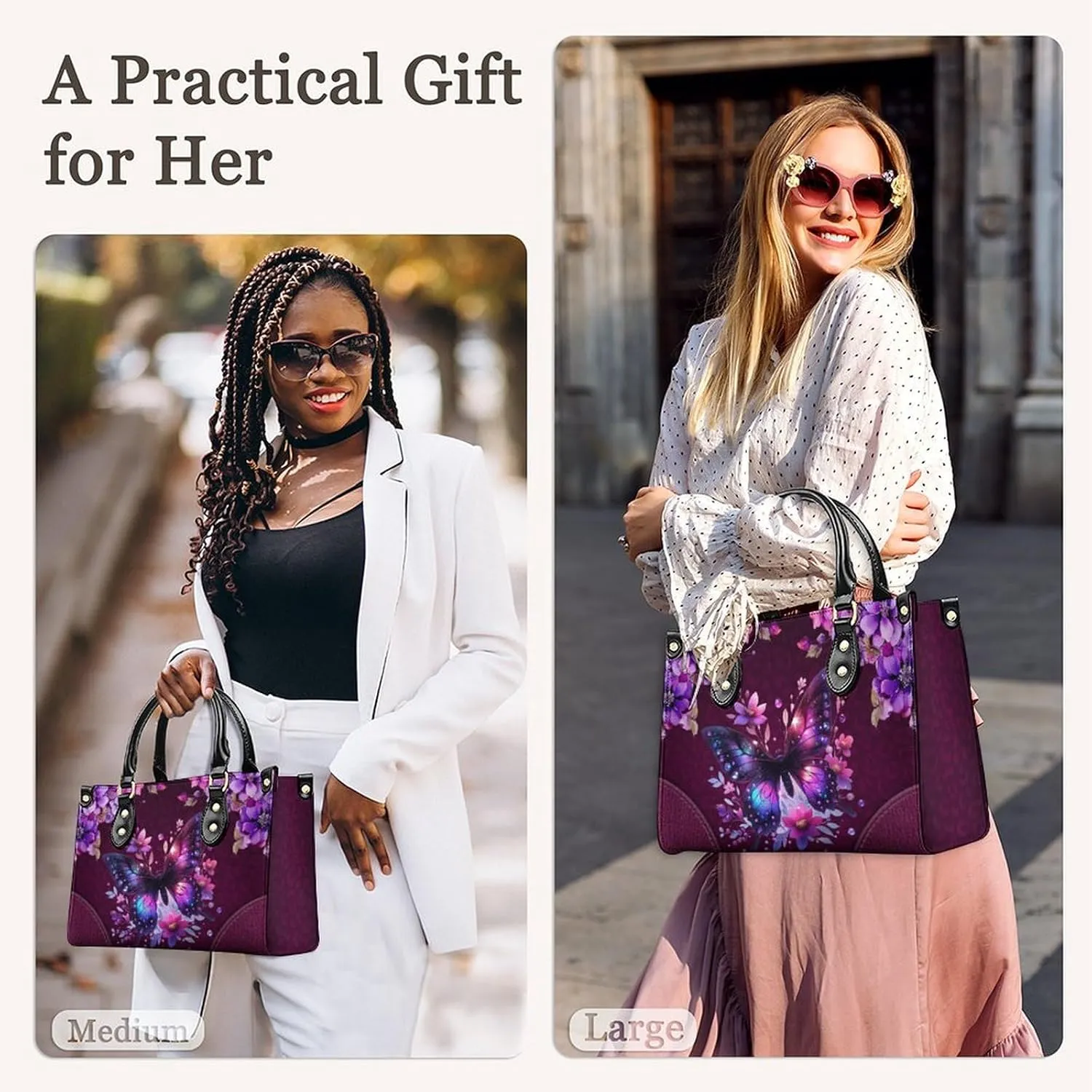 Women Leather Handbag Gift, Casual Crossbody Satchel Bag, Fashion Tote Bag Purses Gifts for Shopping Work Business Travel