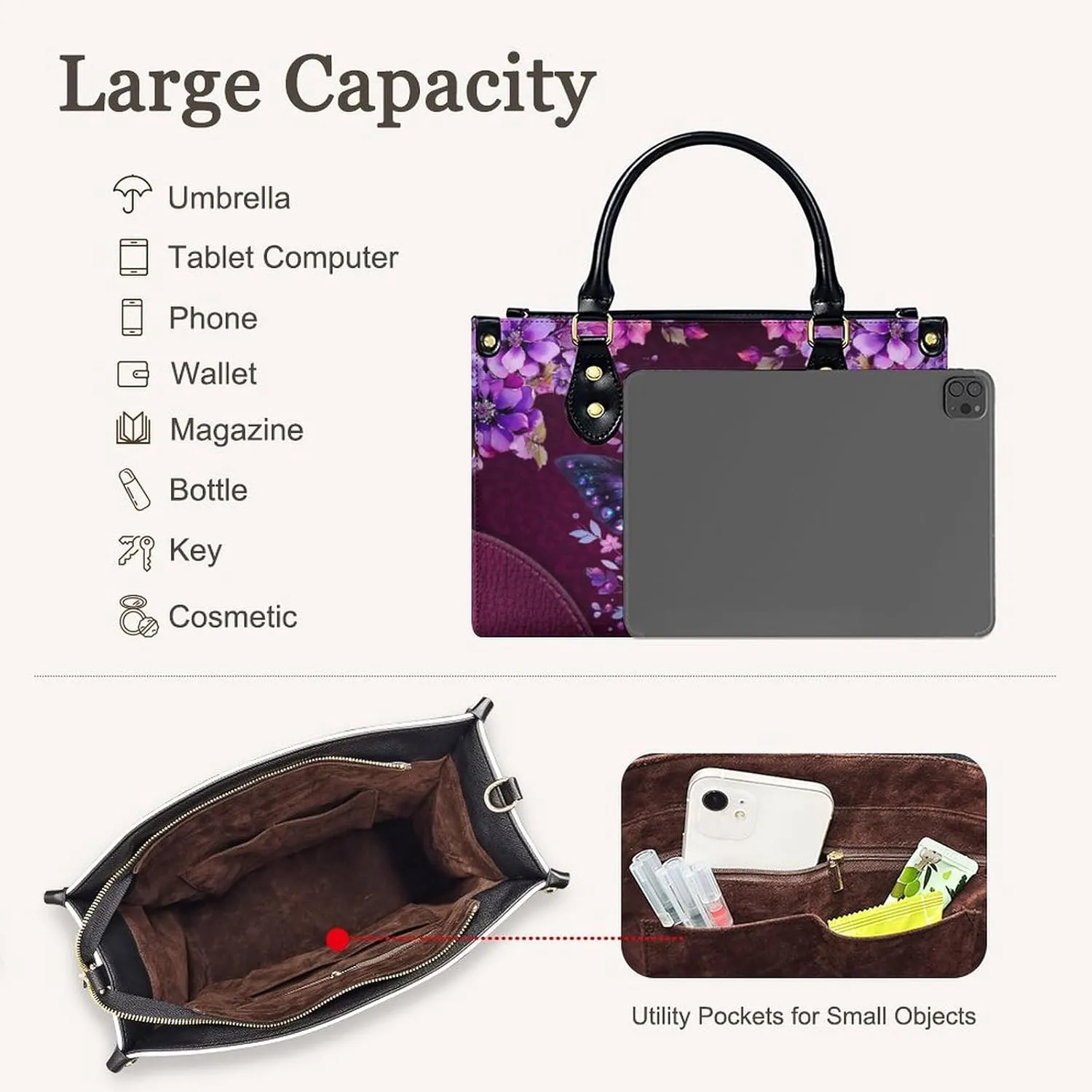 Women Leather Handbag Gift, Casual Crossbody Satchel Bag, Fashion Tote Bag Purses Gifts for Shopping Work Business Travel