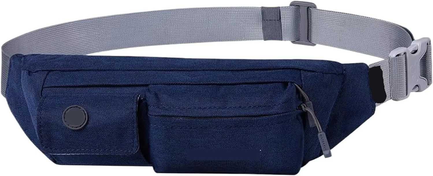 Women Men Small Waist Pouch Slim Belt Bag Walking Lightweight Crossbody Chest Bag(Sapphire Blue)