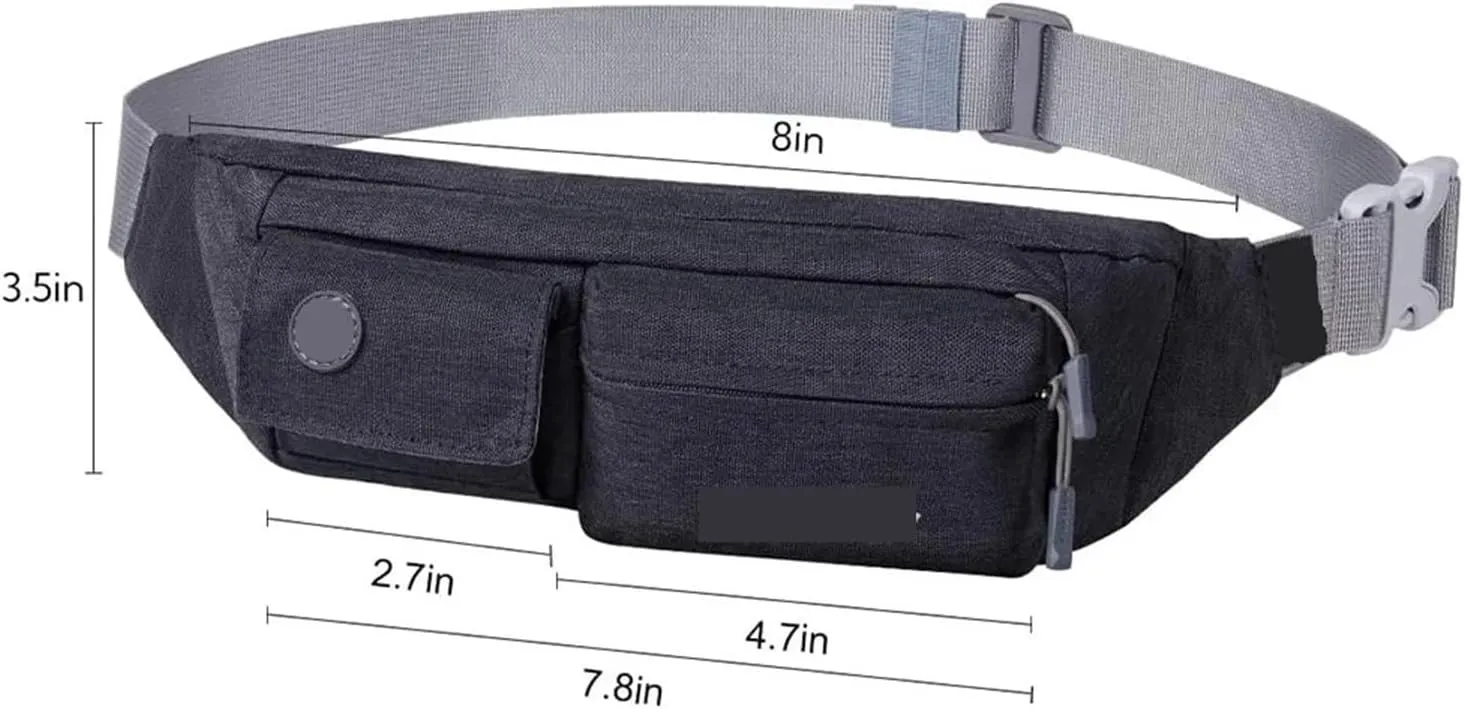 Women Men Small Waist Pouch Slim Belt Bag Walking Lightweight Crossbody Chest Bag(Sapphire Blue)
