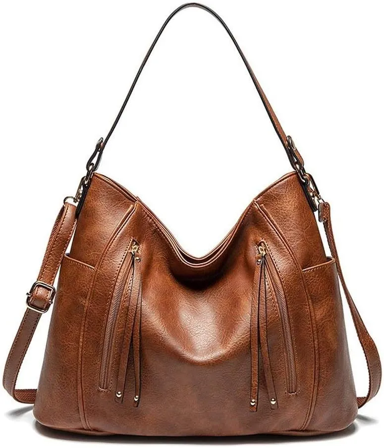 Women Tote Bag Handbags PU Leather Fashion Hobo Shoulder Bags with Adjustable Shoulder Strap