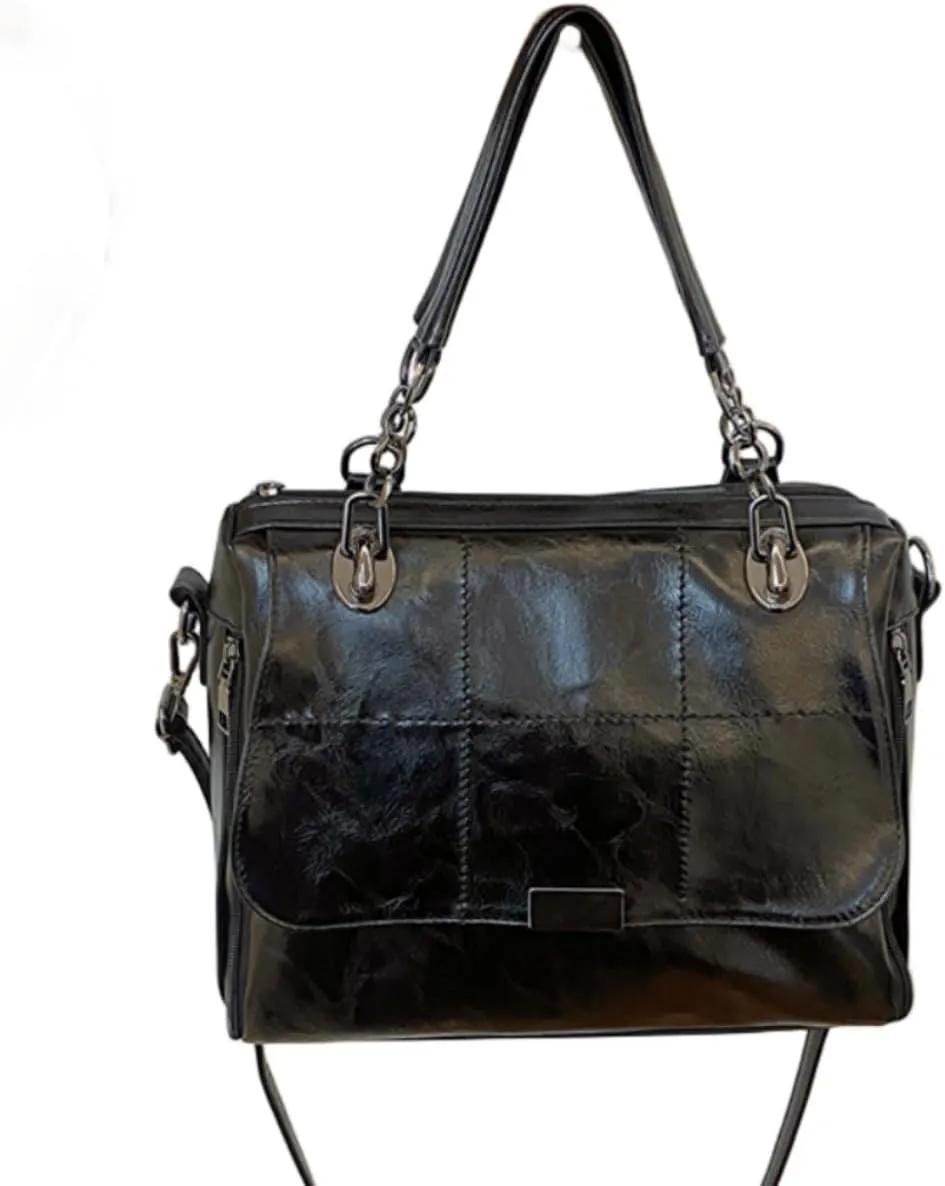 Women Vintage Faux Leather Satchel Handbag Urban Work Tote Purse Shoulder Cross Body Casual Daily Travel Bag,Khaki