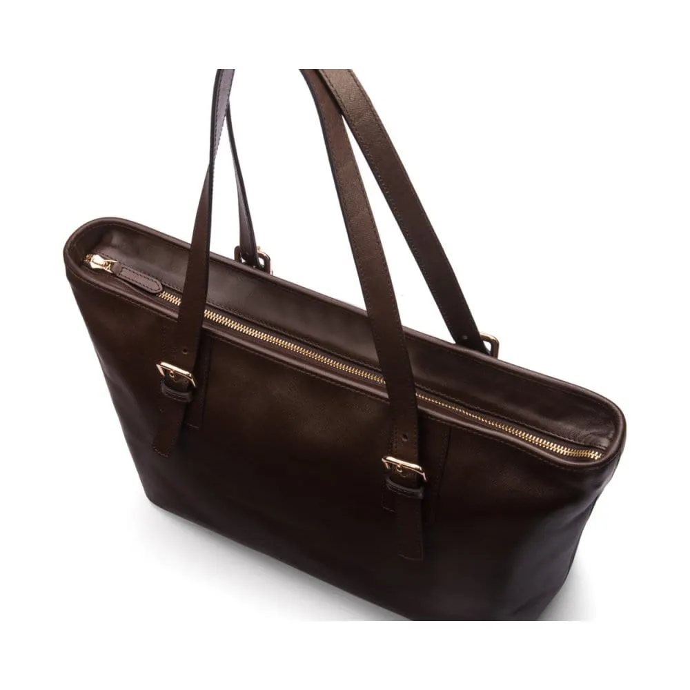 Women's 13" Laptop Workbag - Brown Saffiano