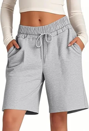 Women's Athletic Shorts High Waisted Sweat Short Casual Yoga Running Walking Lightweight Shorts for Women