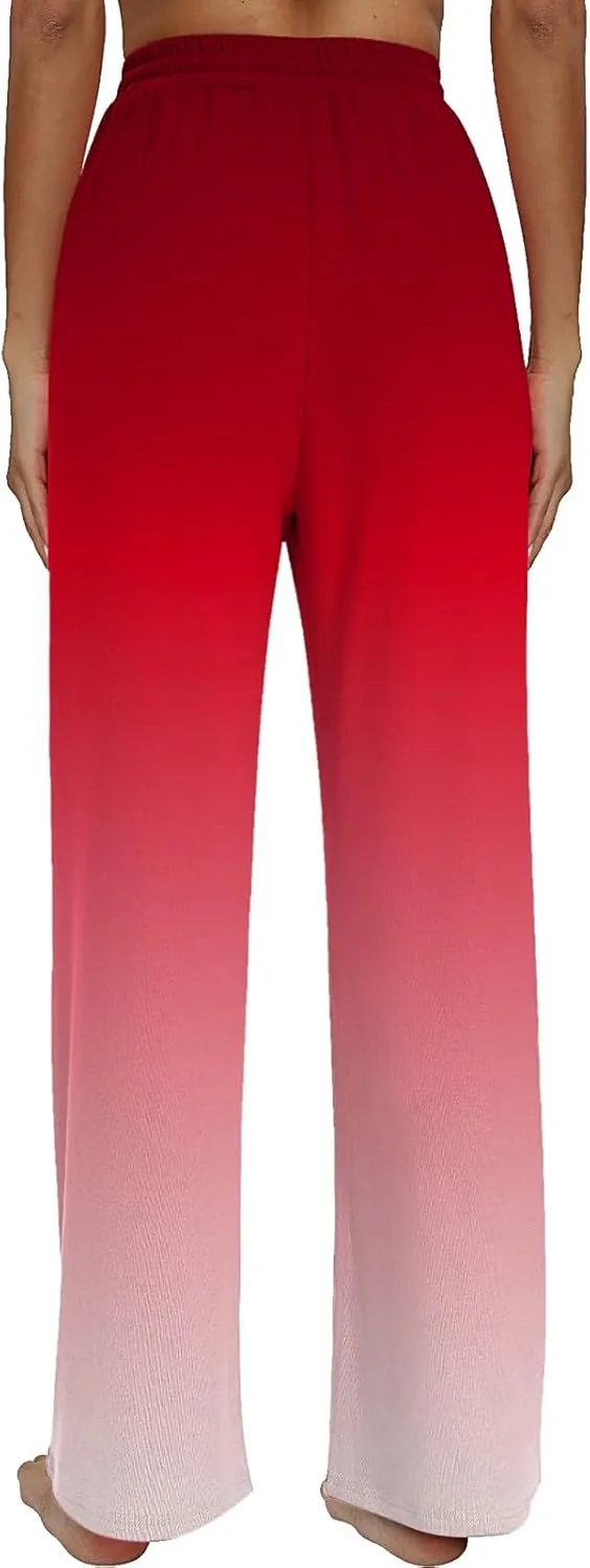 Women's Casual Loose Fit Pants Gym Fitness Outdoor Activitie Sweatpants Elastic Waistband Straight Leg Casual Trouser