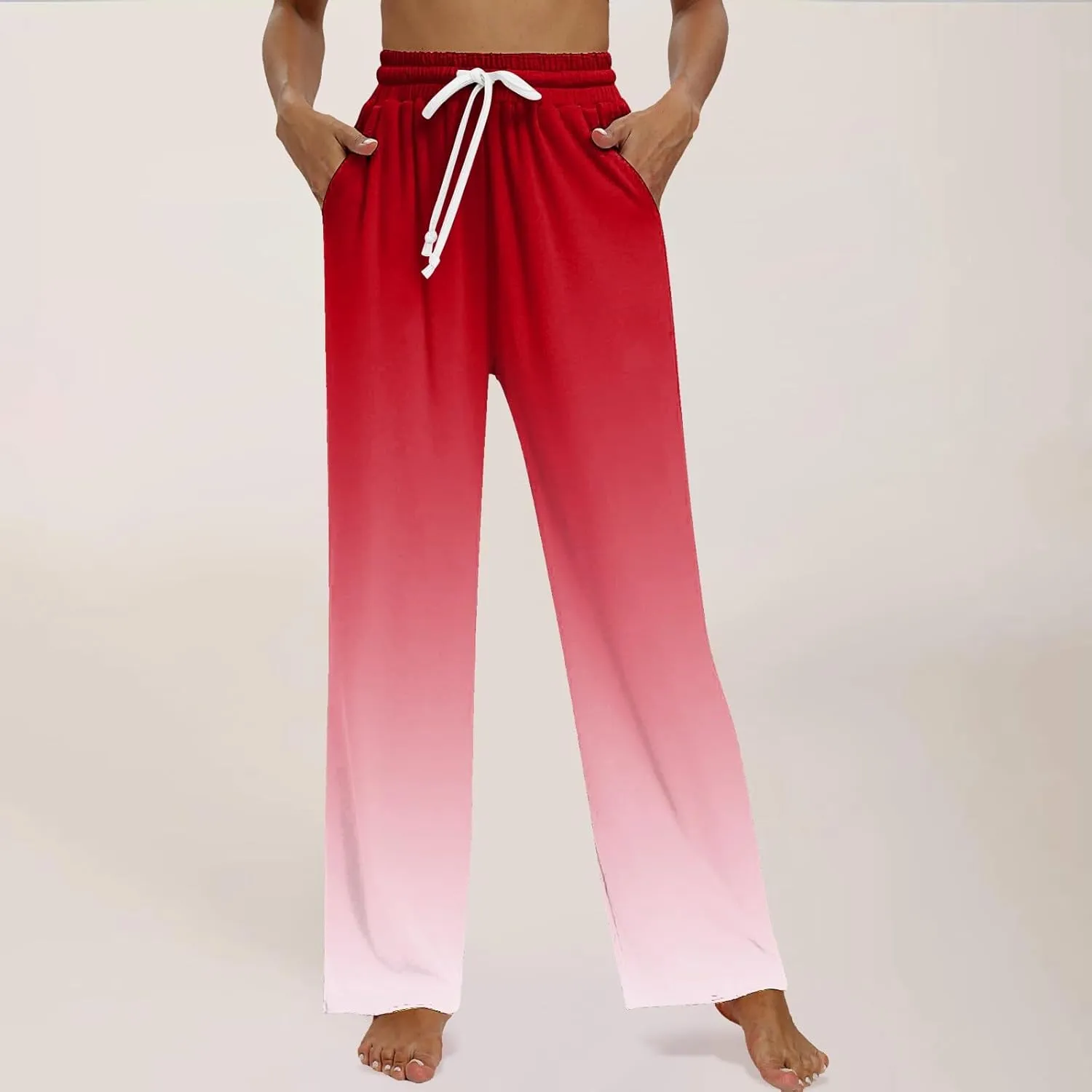 Women's Casual Loose Fit Pants Gym Fitness Outdoor Activitie Sweatpants Elastic Waistband Straight Leg Casual Trouser