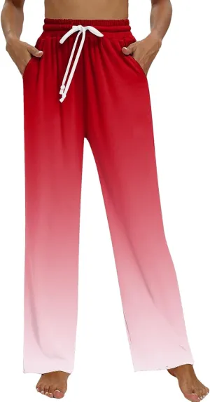 Women's Casual Loose Fit Pants Gym Fitness Outdoor Activitie Sweatpants Elastic Waistband Straight Leg Casual Trouser