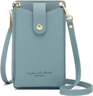 Womens Cellphone Crossbody Bag Small Light Leather Shoulder Purse Handbag Card Wallet Lanyard Case Girls Satchel Pouch