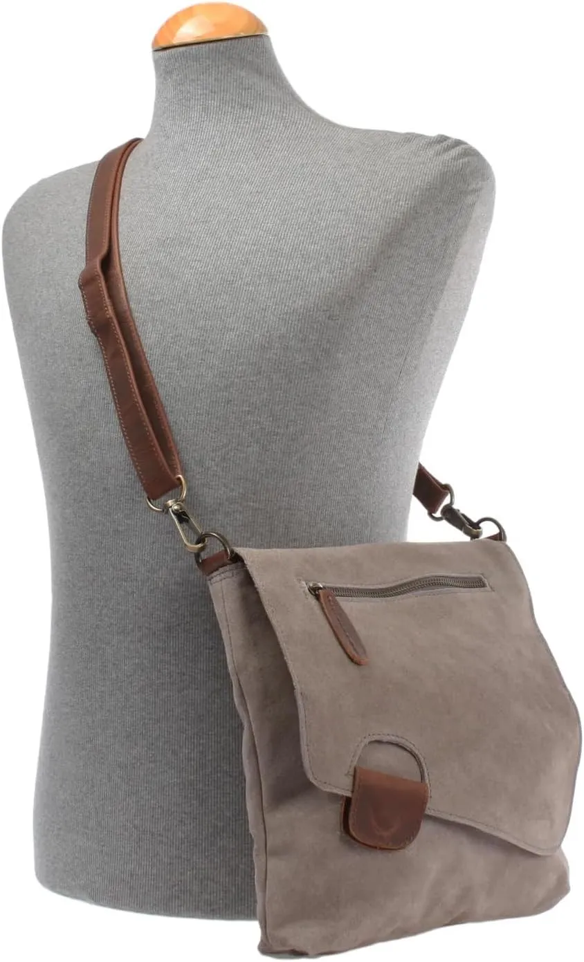 Women's Cowhide Leather Crossbody Shoulder Bag Small Messenger Purse Sling Satchel Bag For Work Business Travel