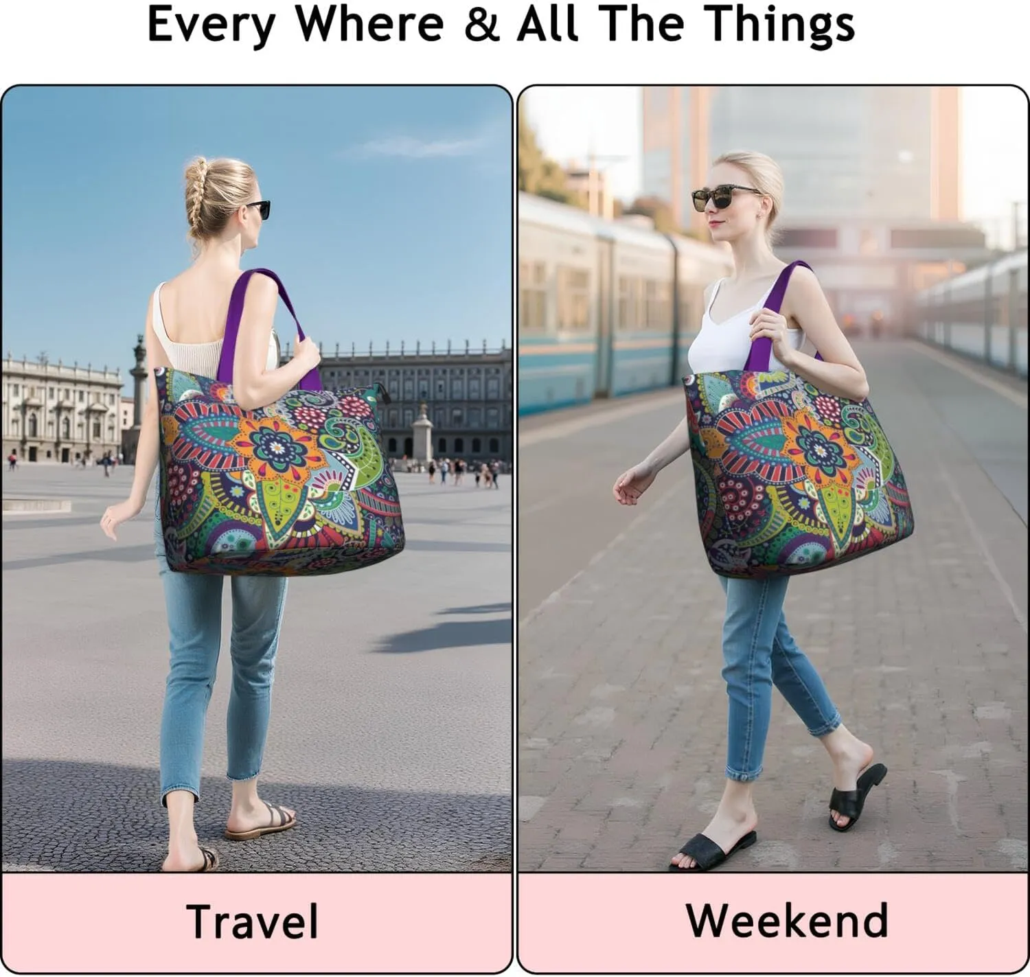 Women's Extra Large Weekender Travel Bag Carry on Canvas Duffel Bag Hospital Delivery Waterproof Overnight Tote
