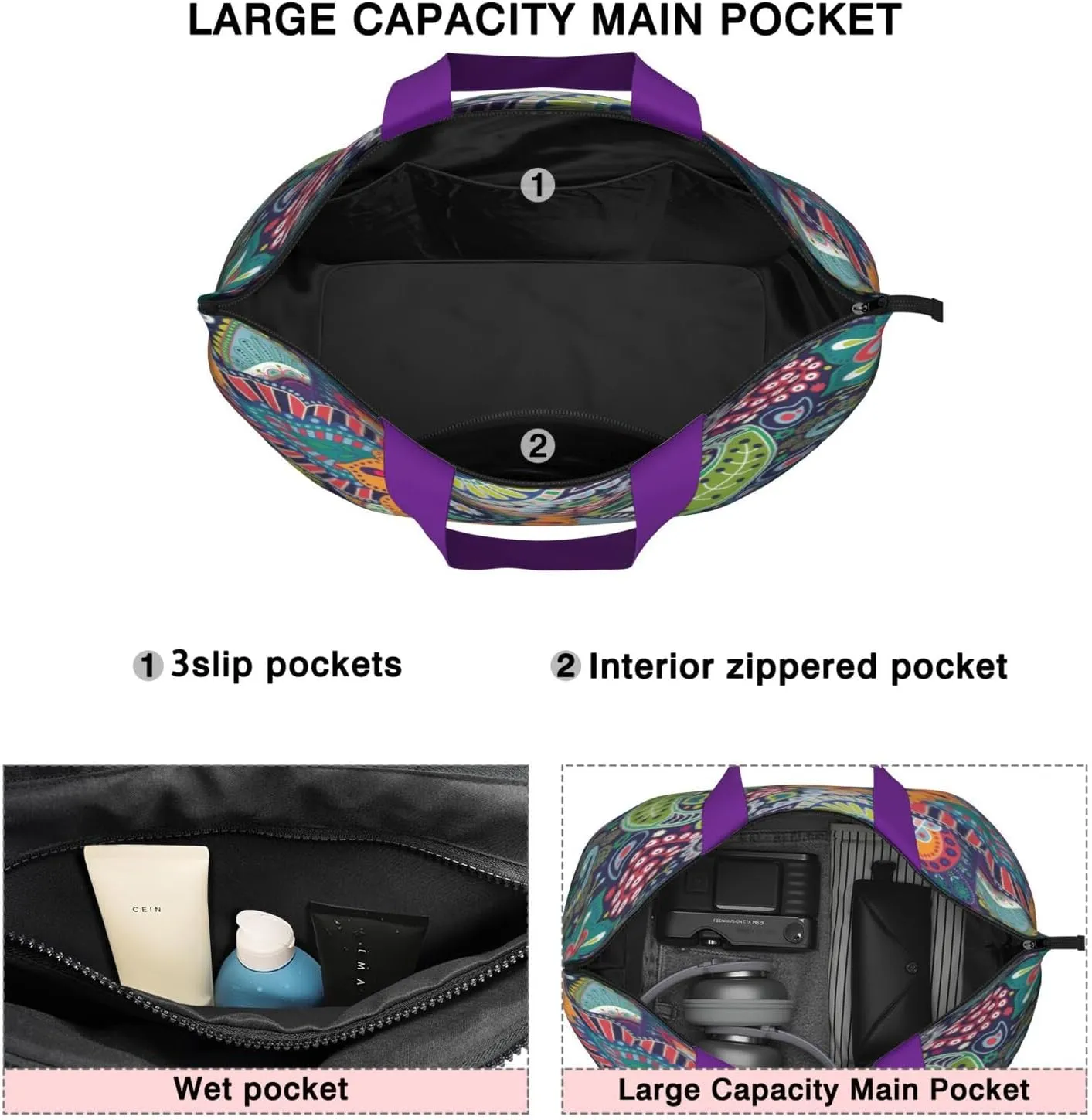 Women's Extra Large Weekender Travel Bag Carry on Canvas Duffel Bag Hospital Delivery Waterproof Overnight Tote