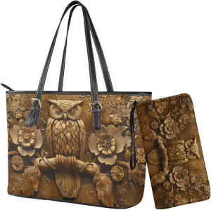 Womens Handbag Sets Satchel Purse Waterproof Tote Bag with Wallet Set for Ladies