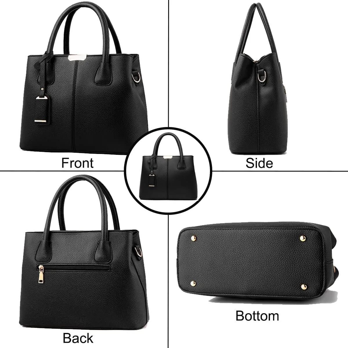 Womens Handbags and Purses Fashion Top Handle Satchel Tote PU Leather Shoulder Bags