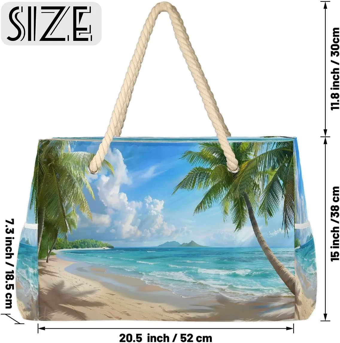 Women's Large Beach Bag Waterproof and Sand-proof Canvas Tote