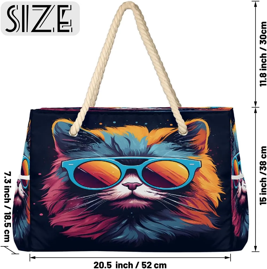 Women's Large Beach Bag Waterproof and Sand-proof Canvas Tote