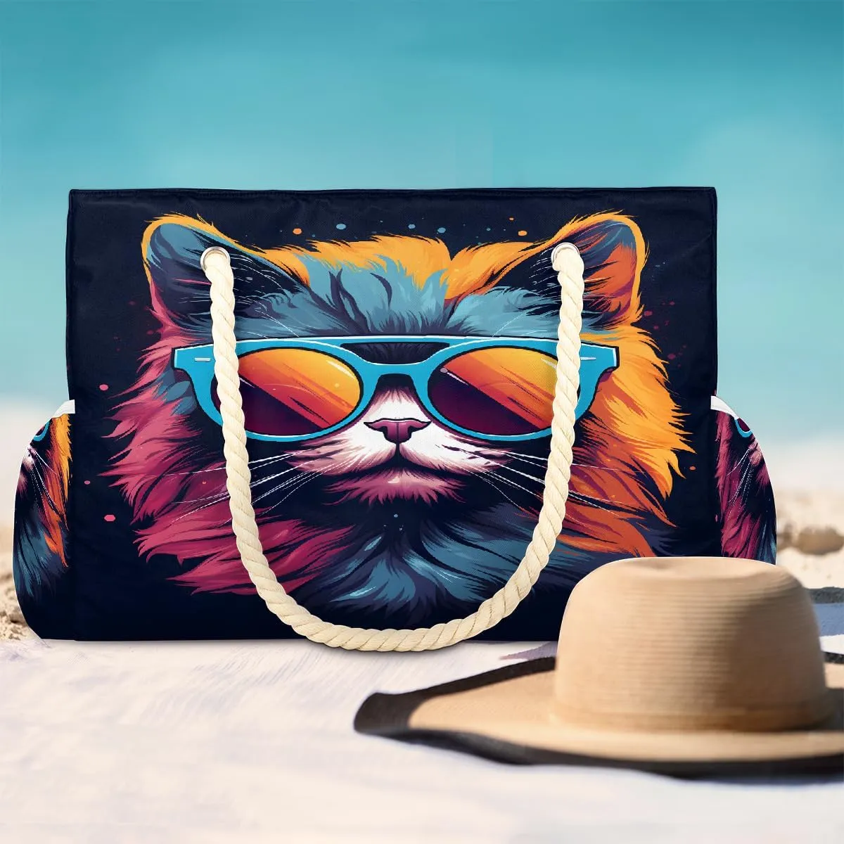 Women's Large Beach Bag Waterproof and Sand-proof Canvas Tote