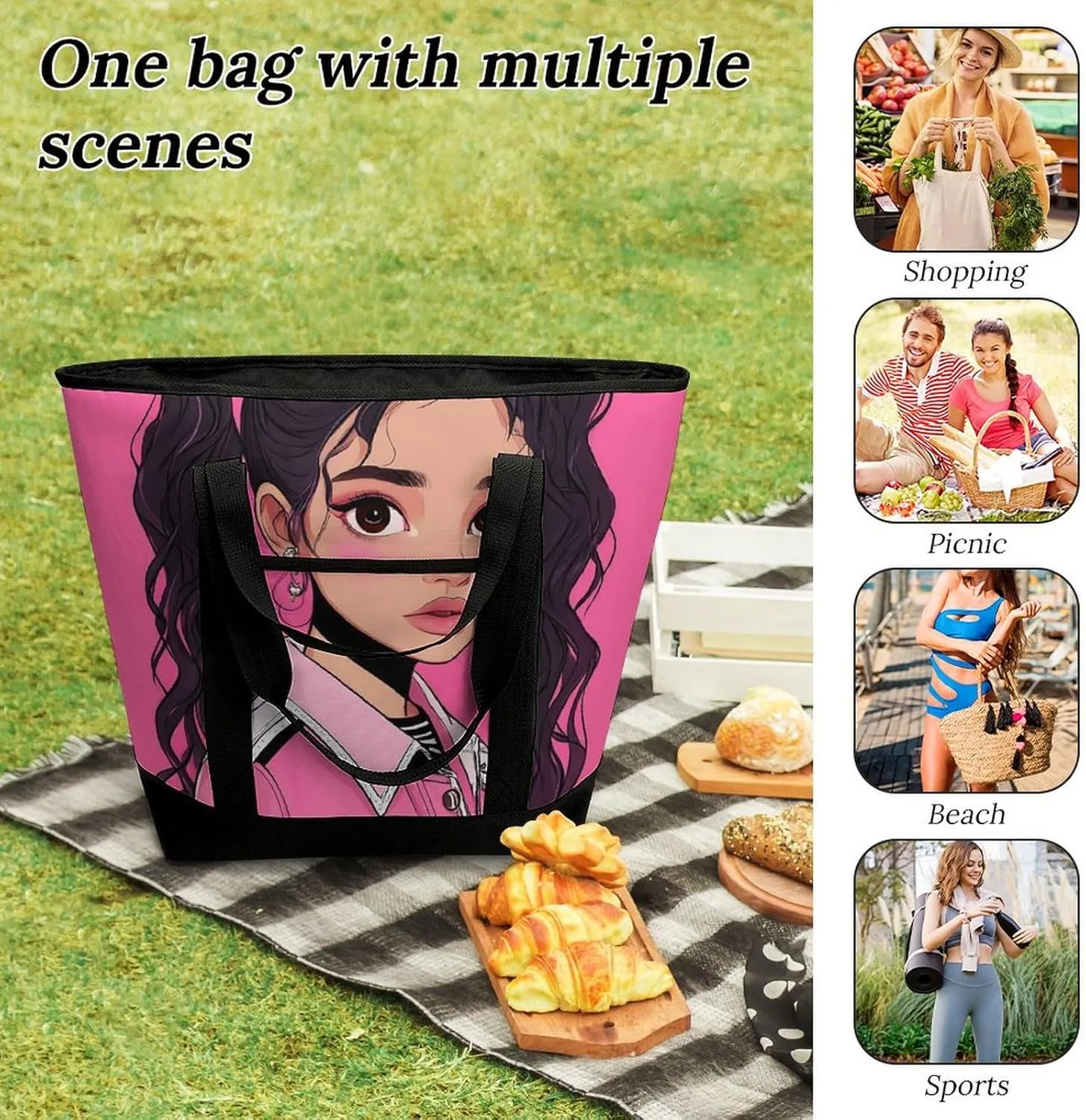 Women's Large-Capacity Thermal Tote Bag Stylish Work & Commute Handbag