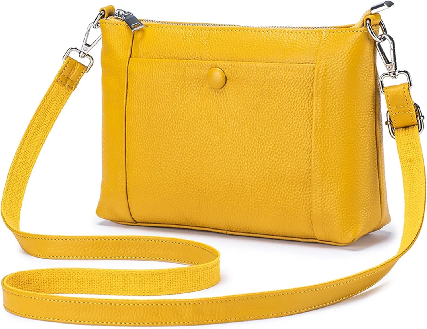 Women's Leather Satchel, Shoulder Bag for Women, Soft Genuine Leather Crossbody Purses with Zipper Closure