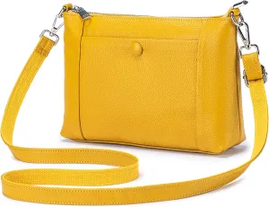 Women's Leather Satchel, Shoulder Bag for Women, Soft Genuine Leather Crossbody Purses with Zipper Closure