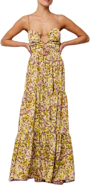 Women's Long Beach Dress Sleeveless Spaghetti Strap Cross Tie-up Front Floral Print Dress Midi Slip Dress